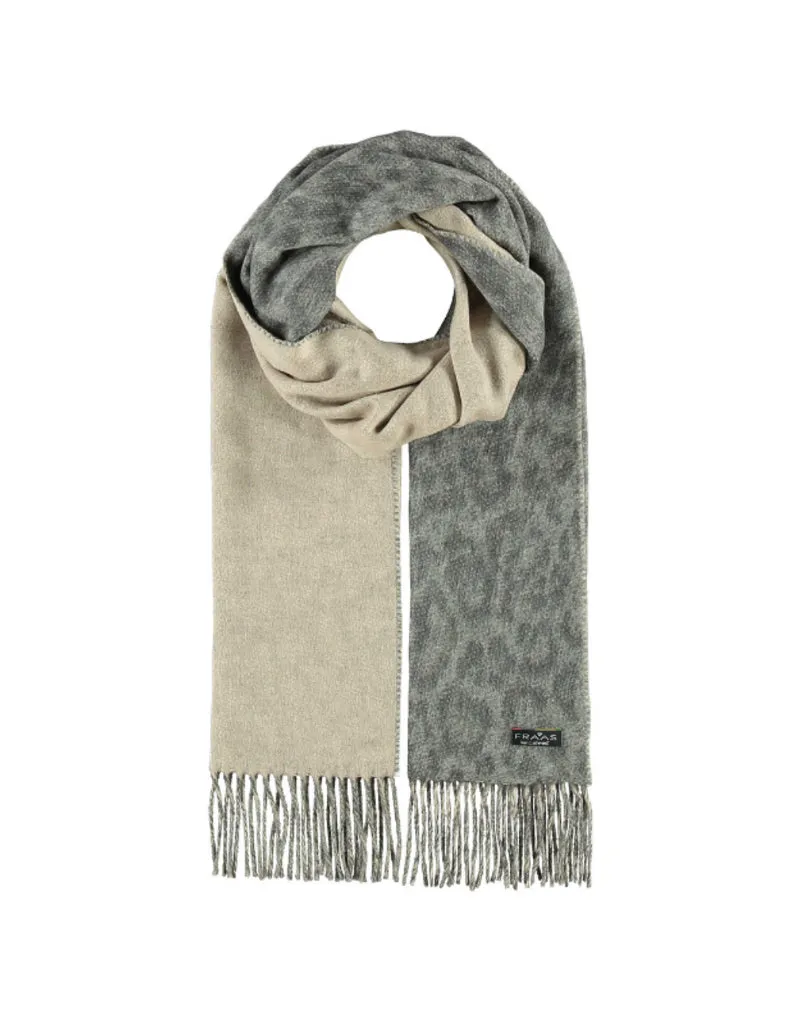 Two Tone Leo Cashmink Scarf - Lt Grey/Ivory