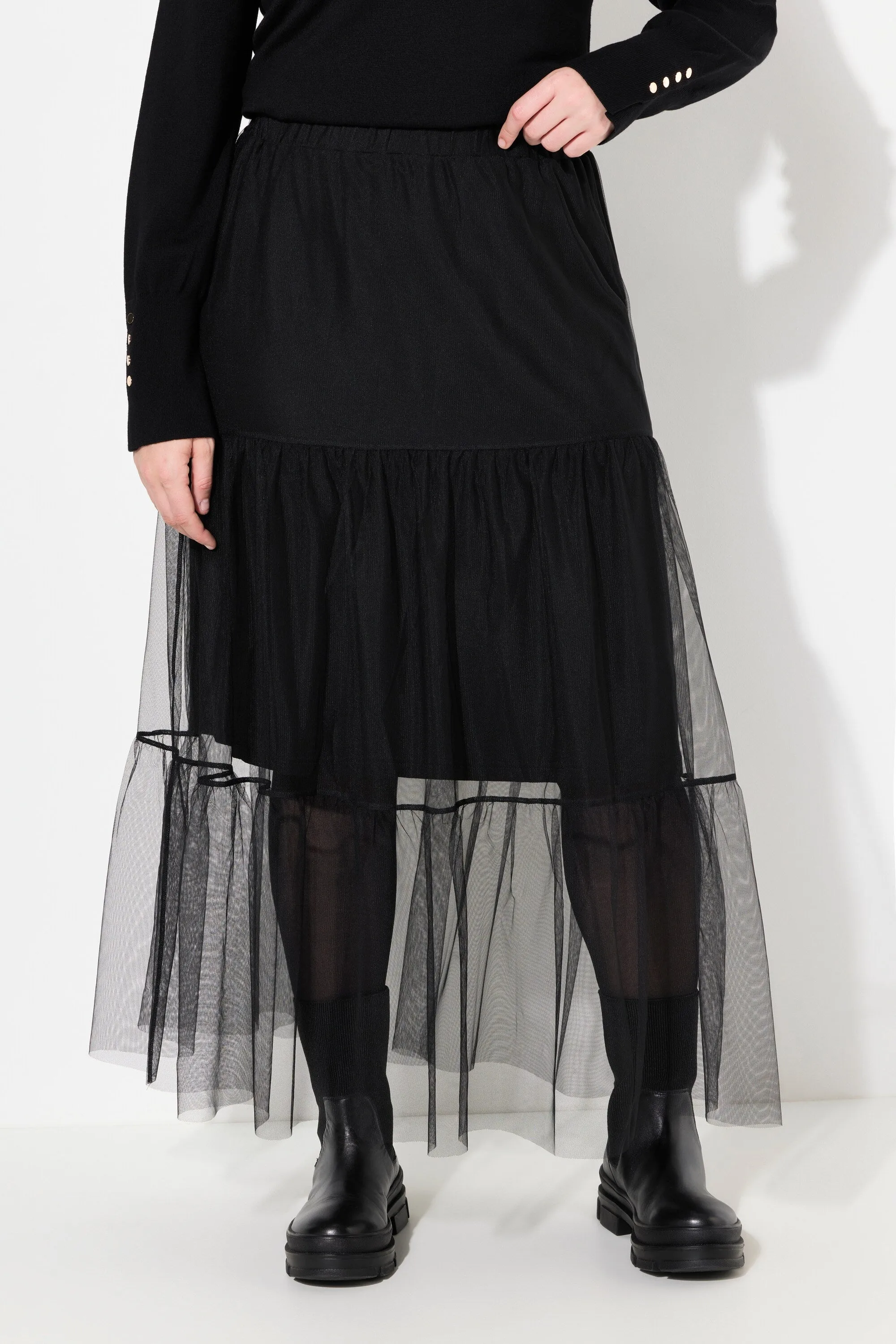 Ulla Popken Tulle Skirt in Black