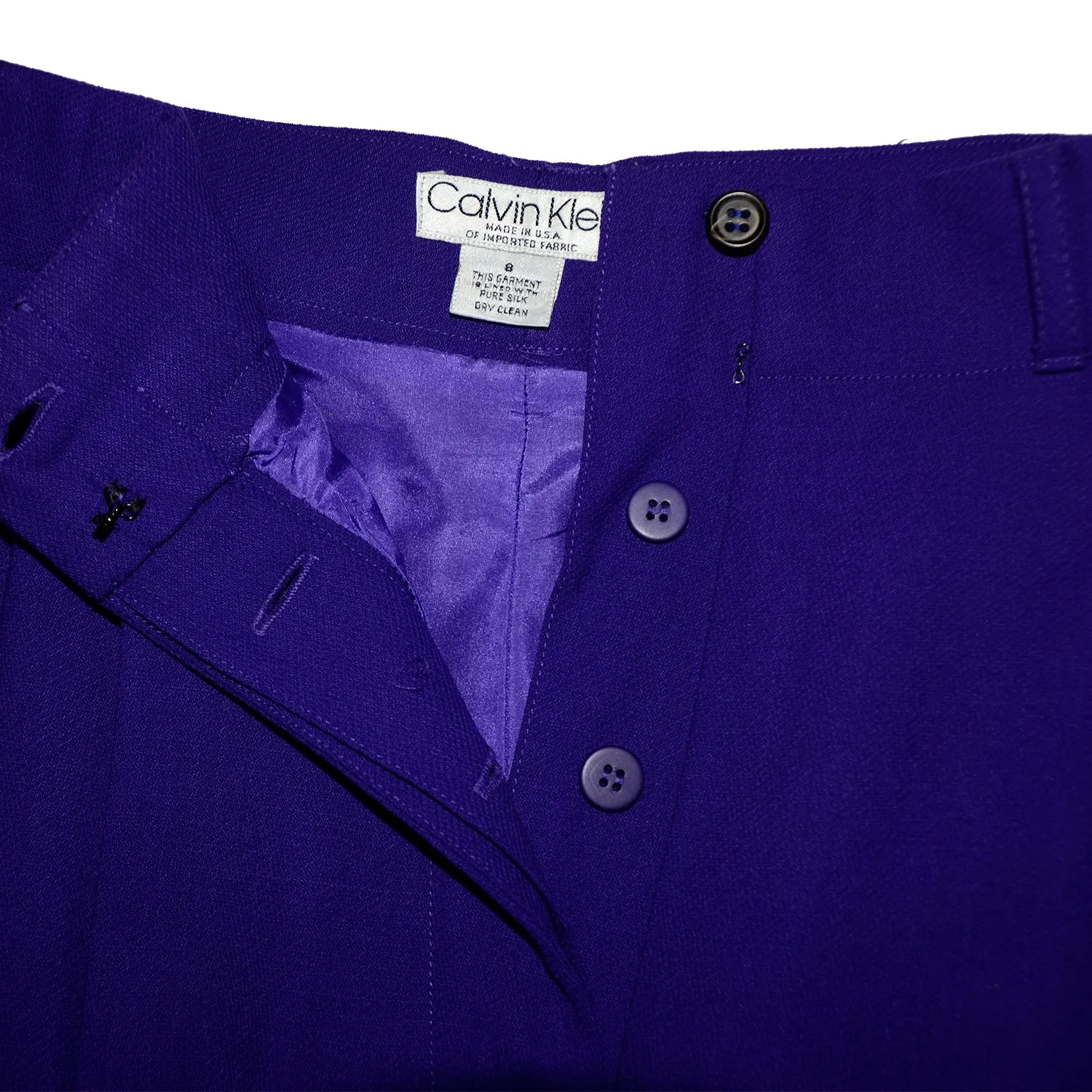 Vintage Calvin Klein Trousers Deep Purple High Waist Pants