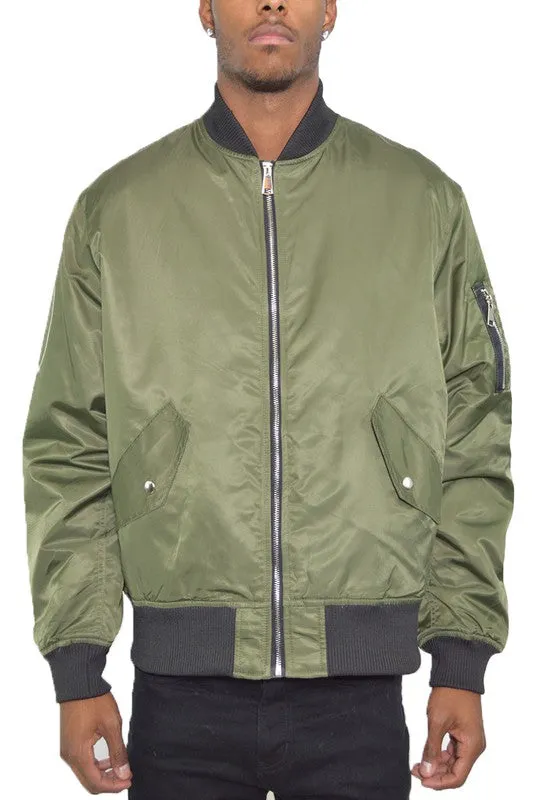 Weiv Mens Solid Padded Bomber Jacket