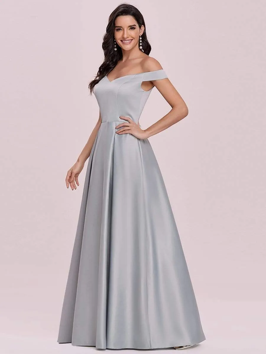 Women's A-Line Off the Shoulder Maxi Long Prom Dress