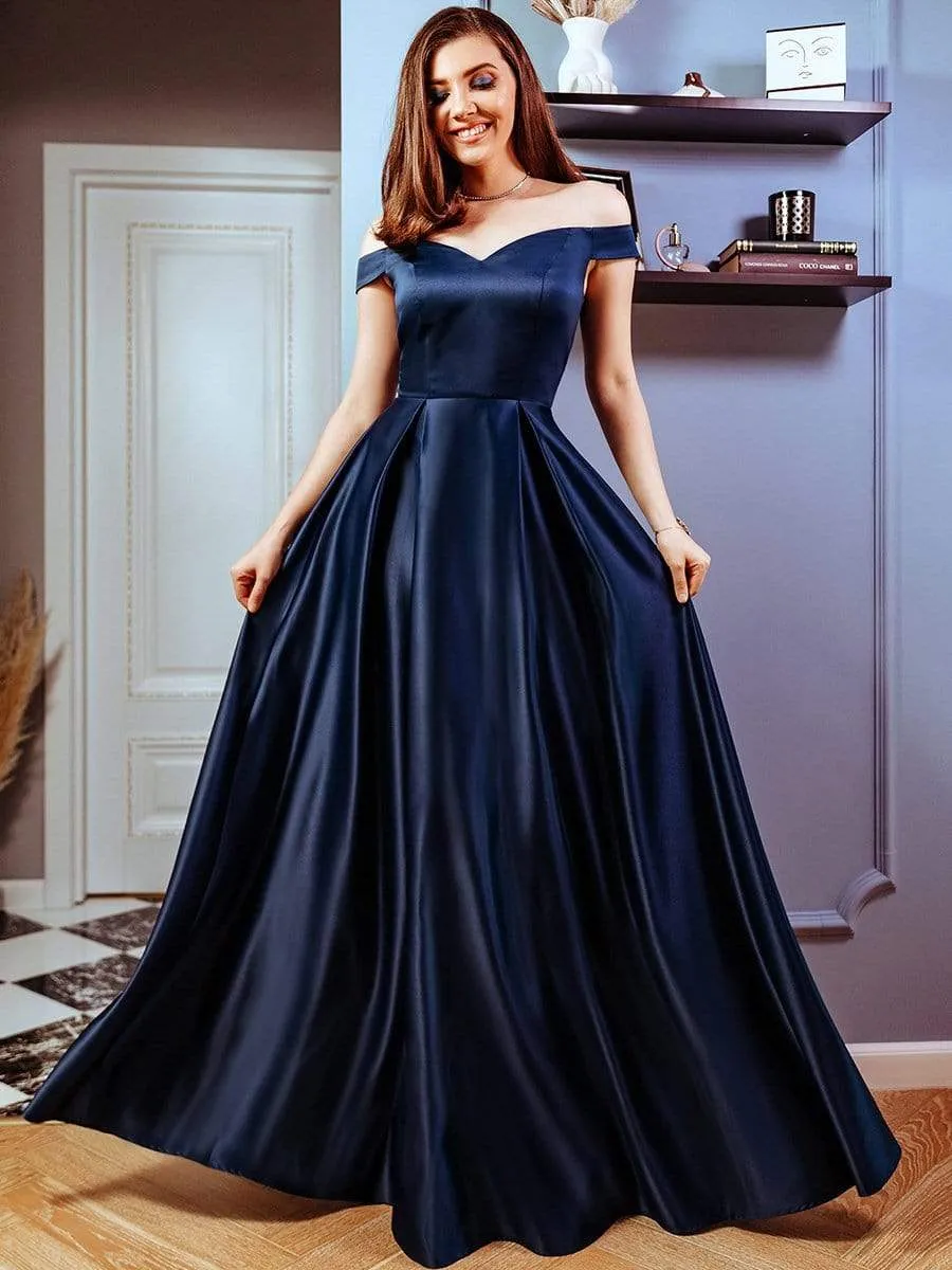 Women's A-Line Off the Shoulder Maxi Long Prom Dress