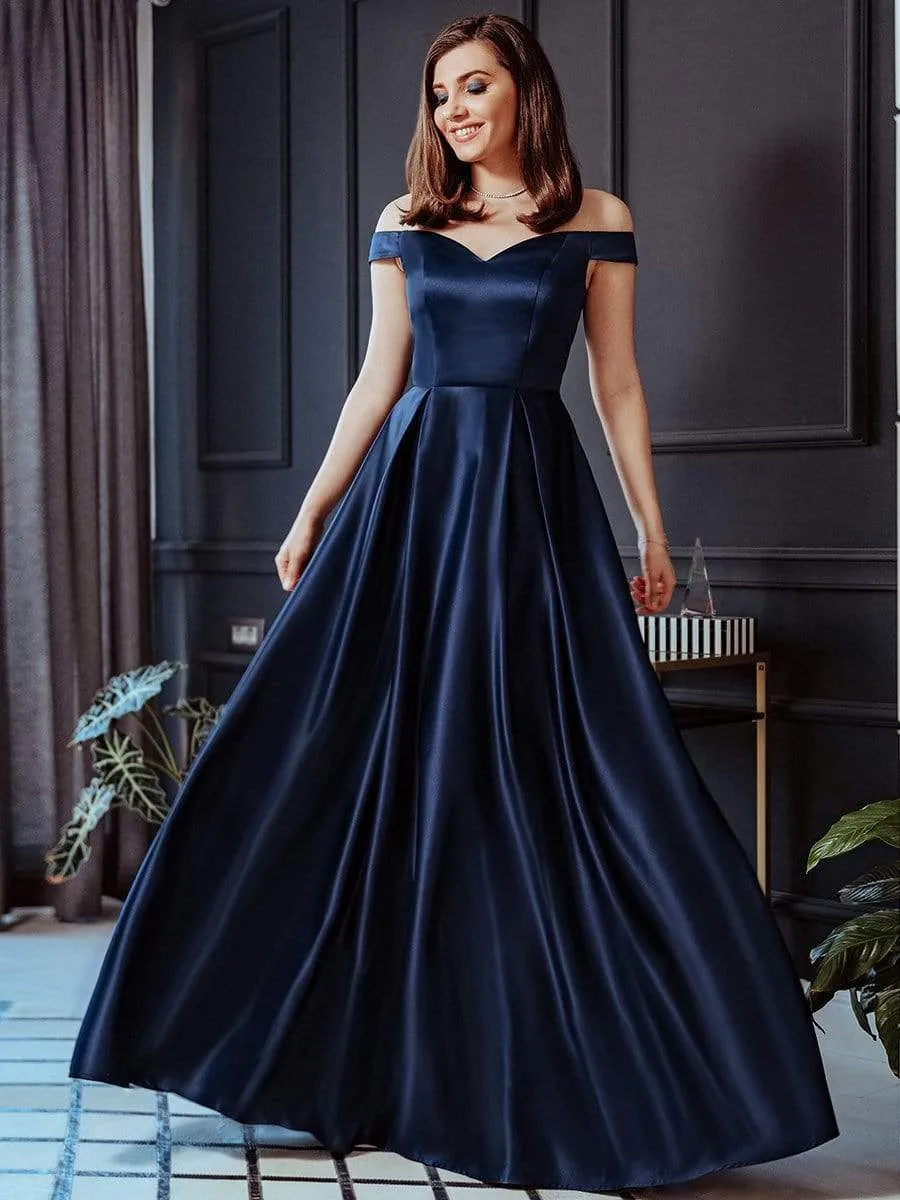 Women's A-Line Off the Shoulder Maxi Long Prom Dress