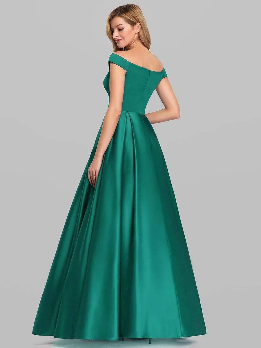 Women's A-Line Off the Shoulder Maxi Long Prom Dress