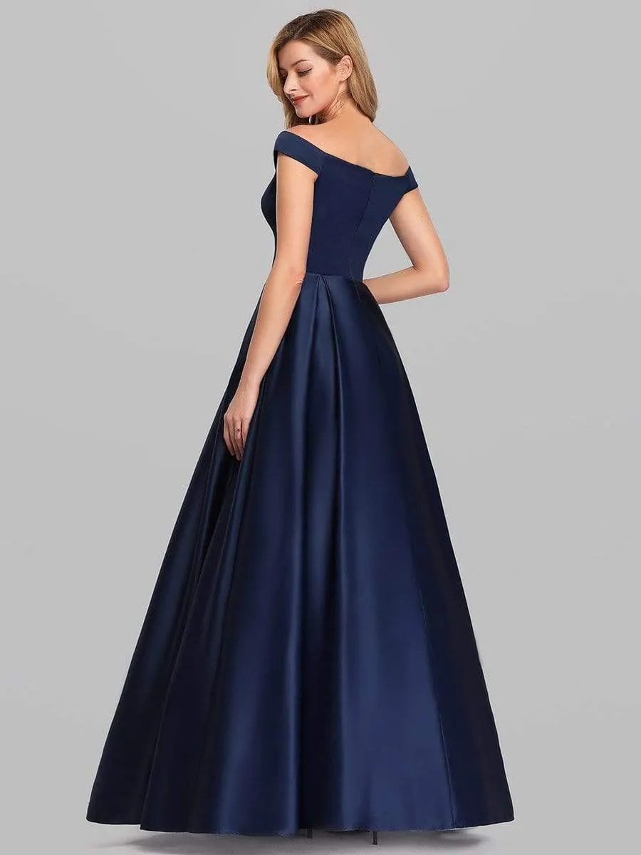 Women's A-Line Off the Shoulder Maxi Long Prom Dress