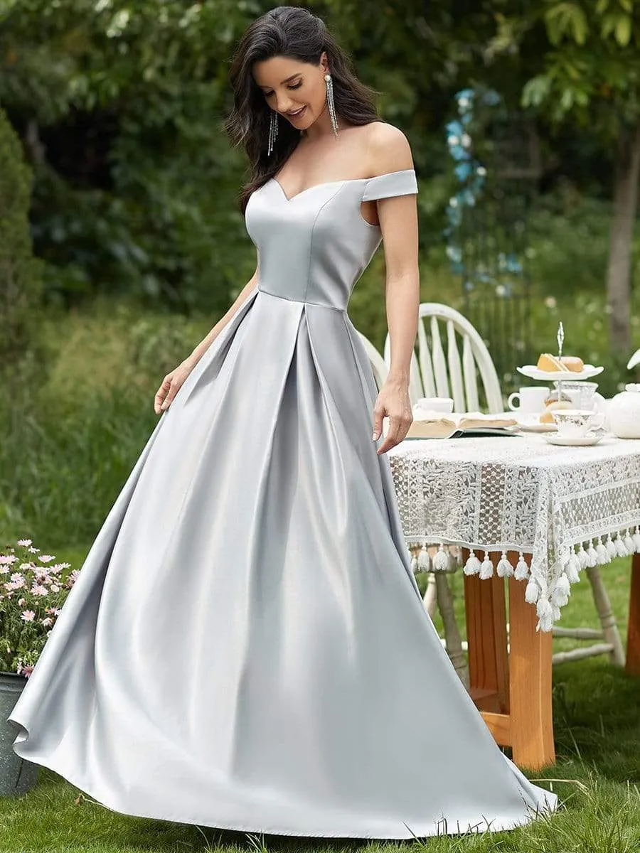 Women's A-Line Off the Shoulder Maxi Long Prom Dress