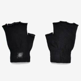 Wool Fingerless Gloves - Black