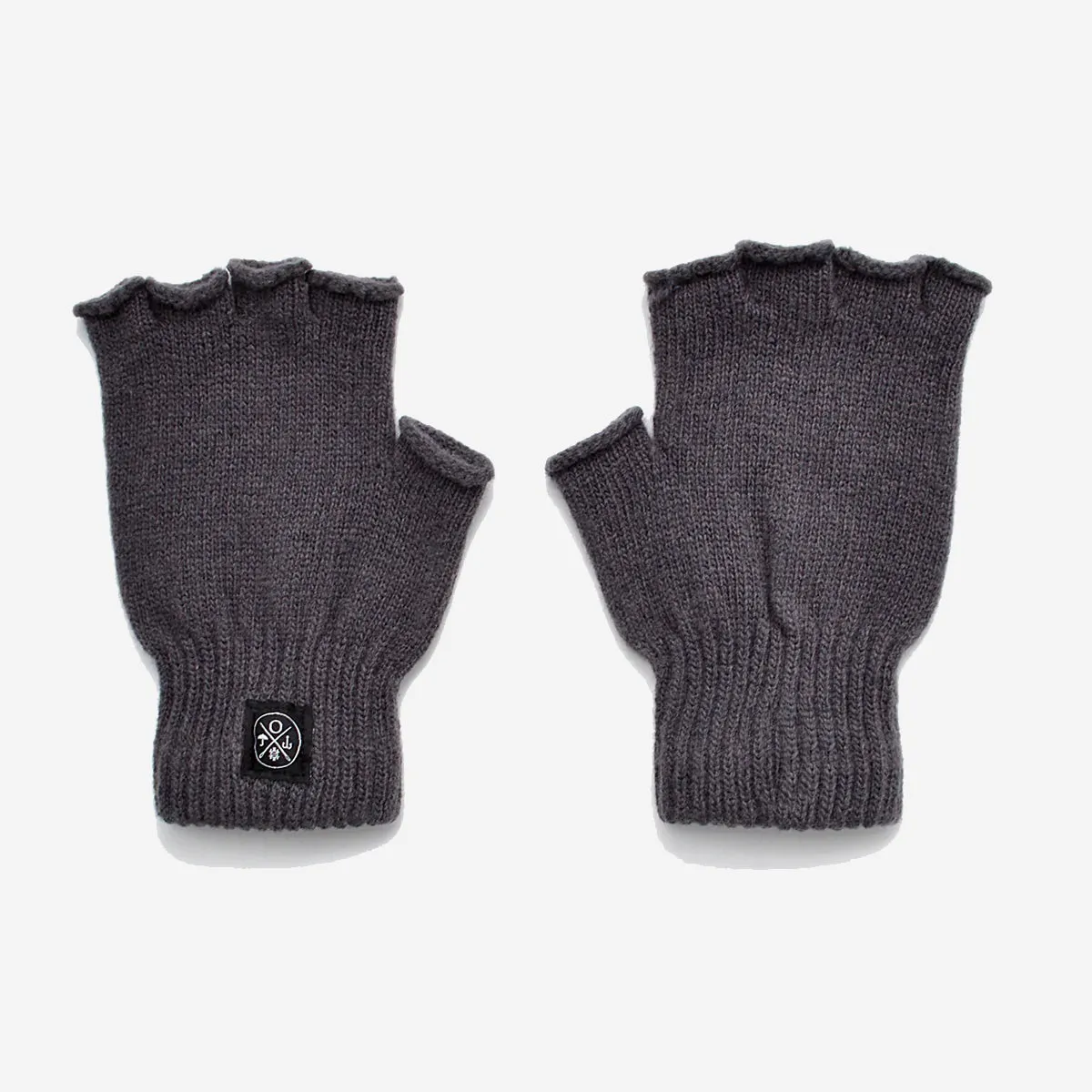 Wool Fingerless Gloves - Grey