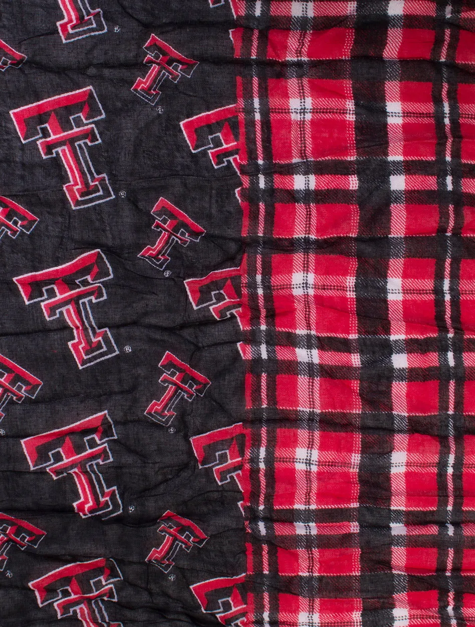 ZooZatz Texas Tech Double T Plaid Infinity Scarf